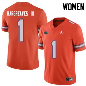 Women's Florida Gators #1 Vernon Hargreaves III NCAA Jordan Brand Orange Authentic Stitched College Football Jersey PEP2662HG